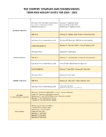 Term Dates 2024 – 2025