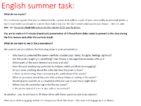 English Summer Task