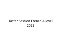 French Taster Session