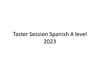 Spanish Taster Session