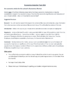 Economics – Summer Transition Task