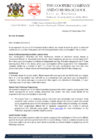 Update Letter – Sept 23rd