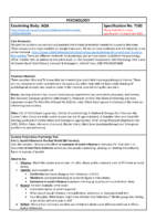 Psychology Summer Task