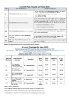 A Level Post Results Services 2025